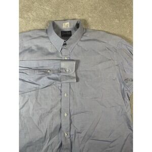 Gitman Bros. Men's Vintage Button-Up Imported Cotton Oxford Blue 17.5/34 Vtg USA